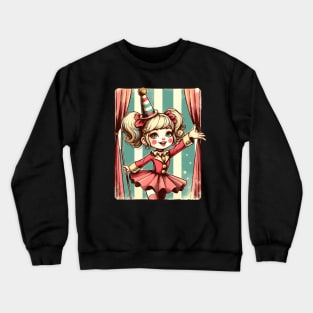 Retro Funny Circus Girl Crewneck Sweatshirt